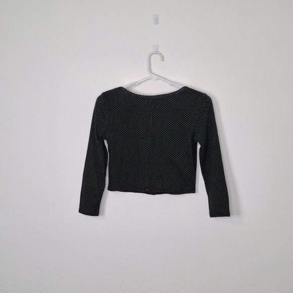 Pins & Needles Polka Dot Crop Top Sz M Button Front Rockabilly Retro Pin Up - Picture 7 of 14